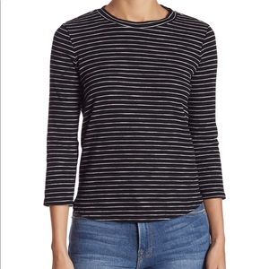 Code x mode stretchy striped 3/4 sleeve tie back